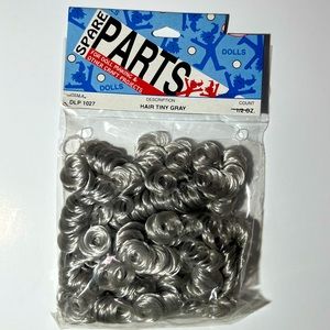 Spare Parts Doll Making Hair Curls Tiny Gray Vintage 1/2oz